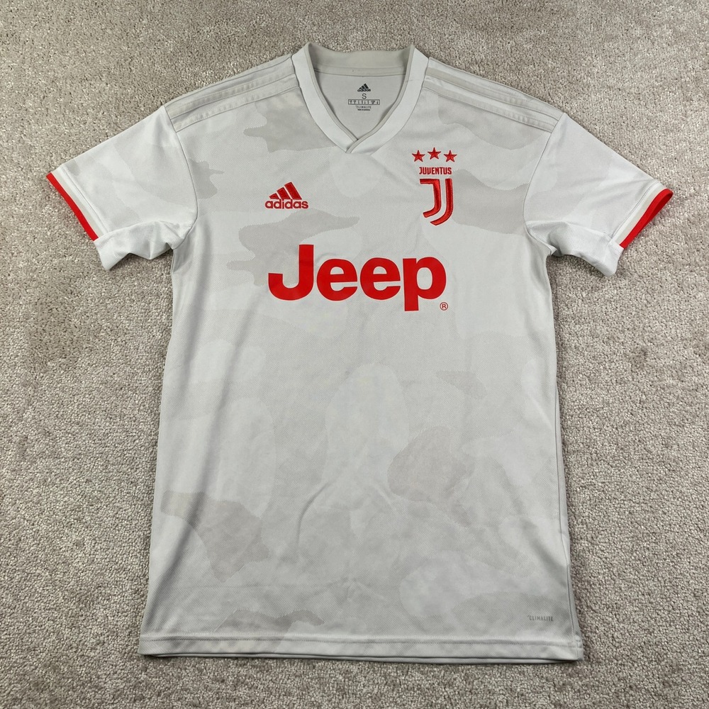 Adidas Juventus Jeep Mens Small Soccer Jersey Gray Camo Climalite  Shirt